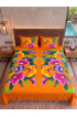 Hand Painted Rayon Bedsheet Set King Size Hand Painted Rayon Bedsheet Set King Size